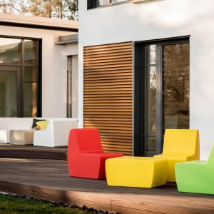 Bunte Sitzgruppe Terrasse